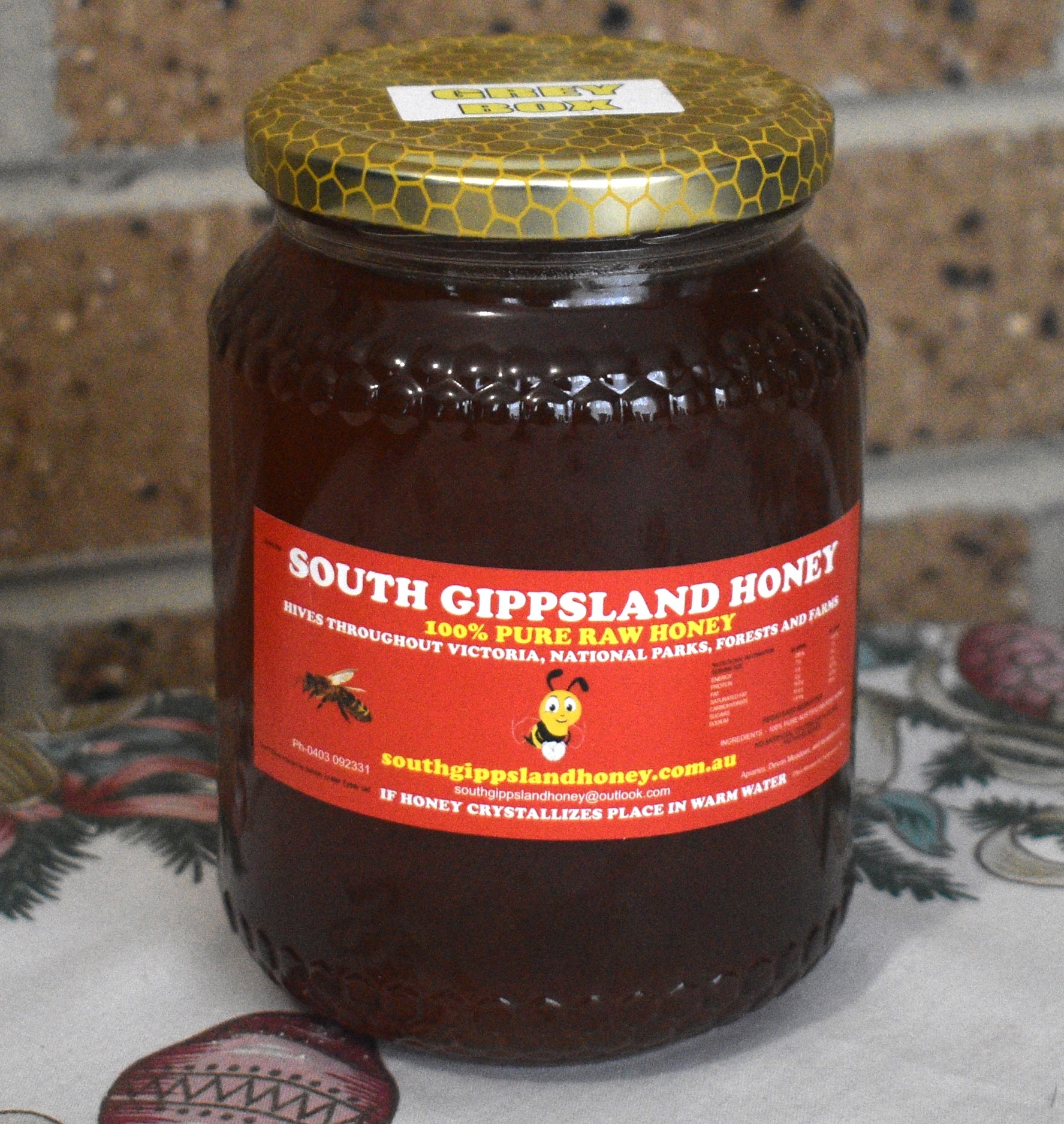 Grey Box Honey 1kg Glass