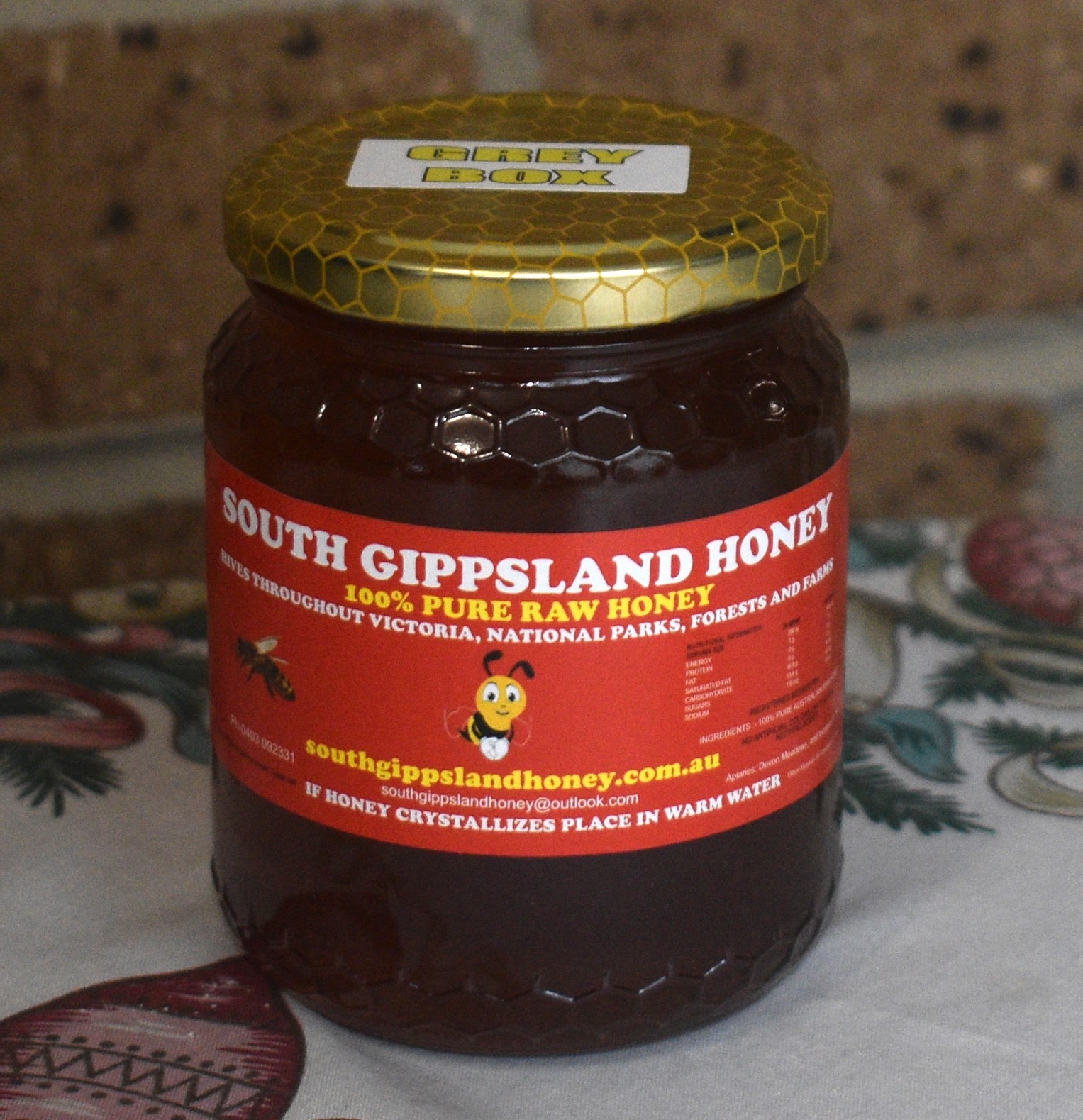 Grey Box Honey 1kg Glass